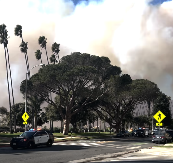 Near Santa Monica, California, the cousin of Emma Banaie (‘26) and Isabelle Banaie (‘27) watched as the Palisades wildfire reached Malibu and continued moving towards his apartment. The fires were so close that clouds of gray smoke could be seen from his apartment (above) and ash later covered his car.